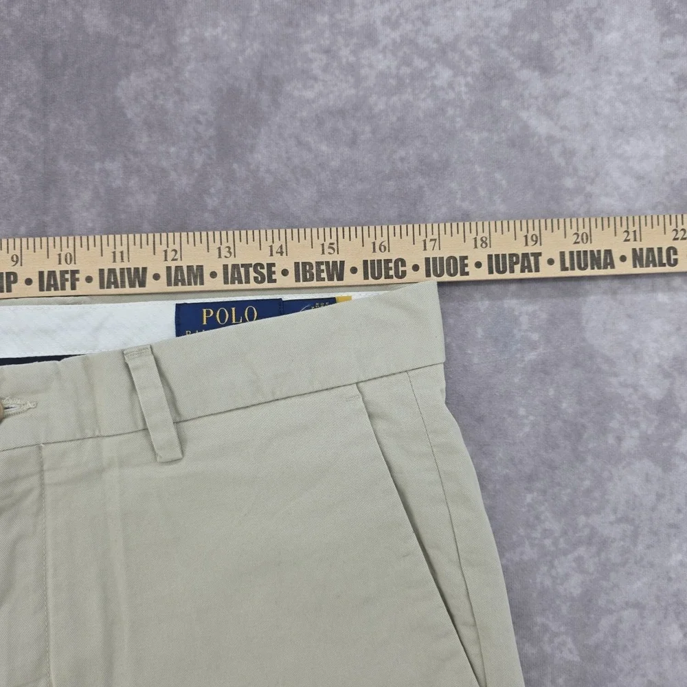 Polo Ralph Lauren Chino Pants Mens 33x32 Stretch Straight Fit Beige Khaki Tan
